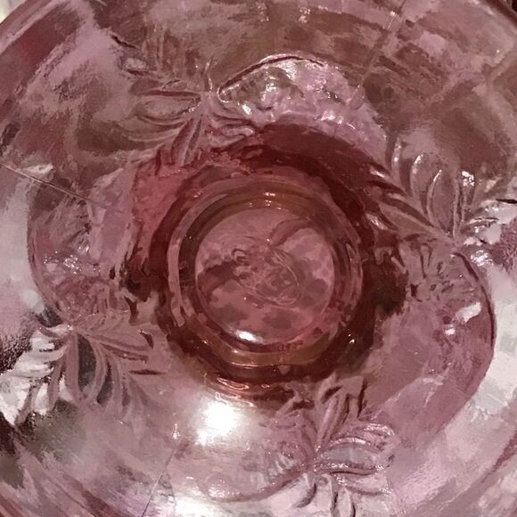 Vintage Fenton Pink Inverted Strawberry Mini Basket - Picture 7 of 7
